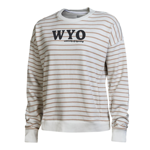 Gear® Boucle WYO over Script University of Wyoming Striped Crew - main view