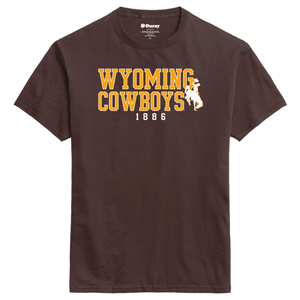 Ouray® Wyoming Cowboys with Bucking Horse over 1886 Tee - main view