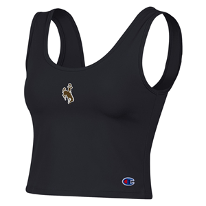 Champion® Embroidered Bucking Horse Scoop Cropped Tank Top - main view